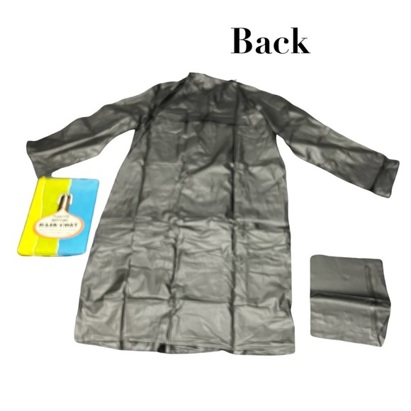 1960s NWT Mod Steel Grey Vinyl Rain Jacket In Box Fetish / Men’s Small * - Picture 3 of 5